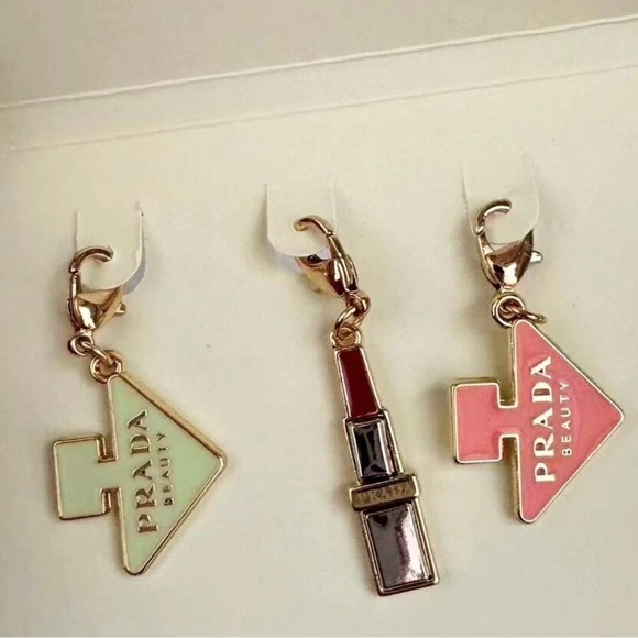 Prada Gold and Pink 3pc. Charm Set - Picture 2 of 6